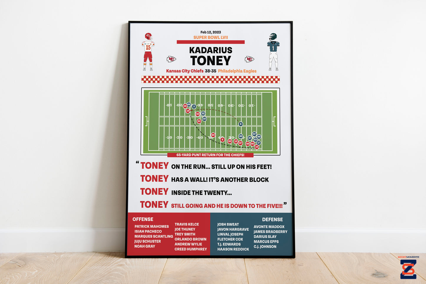 Kansas City Chiefs, Football Poster, Super Bowl LVII, Kadarius Toney, Sports Posters